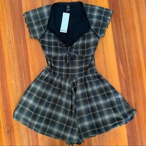 Urban Outfitters Milly Plaid Mesh Romper